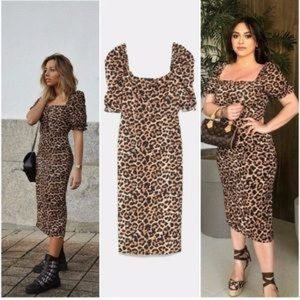 Zara Midi Leopard Dress